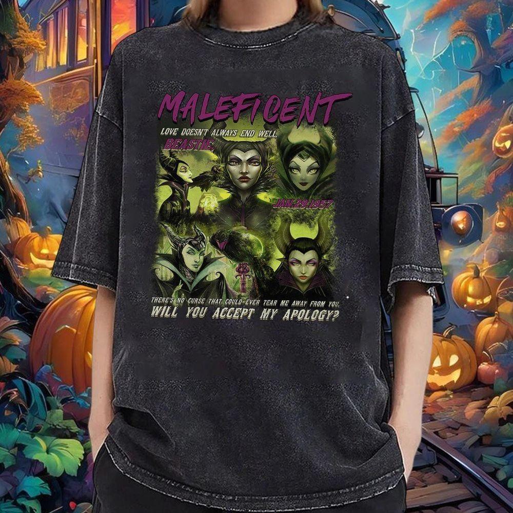 Retro Disney Maleficent Sleeping Beauty Portrait 90s Vuitino Shirt